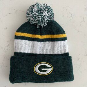 NFL Budweiser 100% Acrylic Green Bay Packers Knit Toque w Pom Pom Grn Wht Yel OS